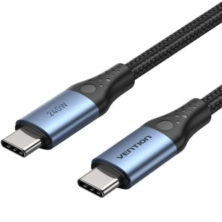 Cable USB 2.0 Tipo-C 5A Vention USB Tipo-C Macho - USB Tipo-C Macho Hasta 240W 480Mbps