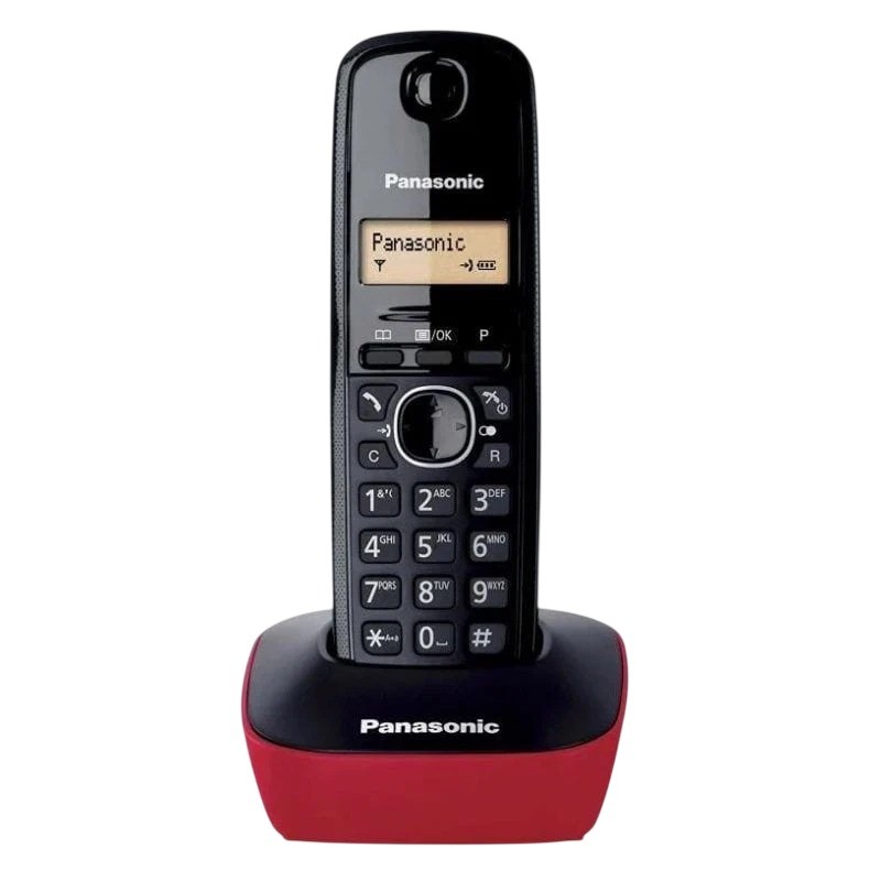 Panasonic KX-TG1611 Negro, Rojo DECT identificador de llamadas 15h de conversación Teléfono inalámbrico