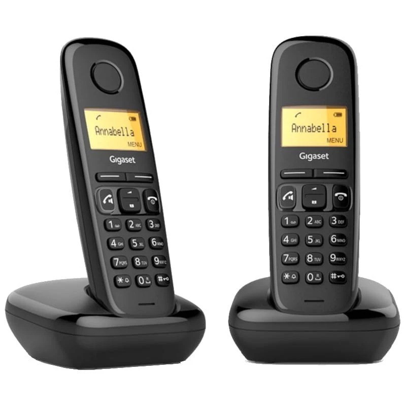 Gigaset A270 Duo DECT/analógico Negro identificador de llamadas manos libres 18h de conversación Teléfono inalámbrico