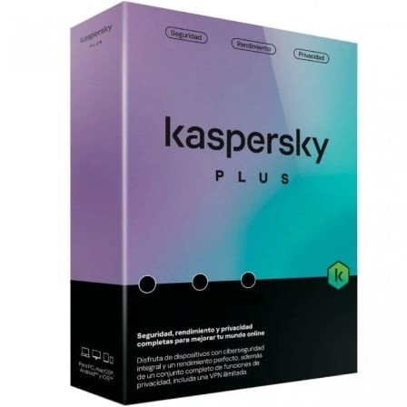 Antivirus Kaspersky Plus, 5 dispositivos, 1 año (licencia física)