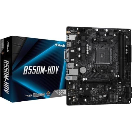 Placa Base Asrock B550M-HDV DDR4 PCIe 4.0 Socket AM4 Micro ATX
