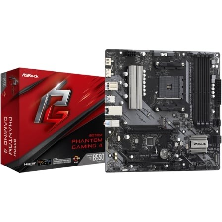 Placa Base Asrock B550M Phantom Gaming 4 DDR4 PCIe 4.0 Socket AM4 Micro ATX