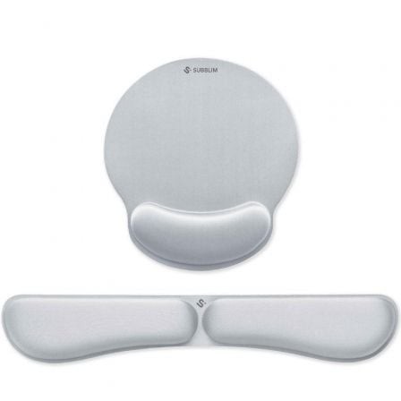 Pack de Reposamuñecas y Alfombrilla Ergonómica Subblim Ergo MemoryFlex, Plateadas