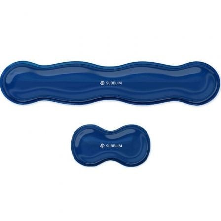 Pack de 2 Reposamuñecas Subblim Ergo Crystal Flex, Azul Oscuro