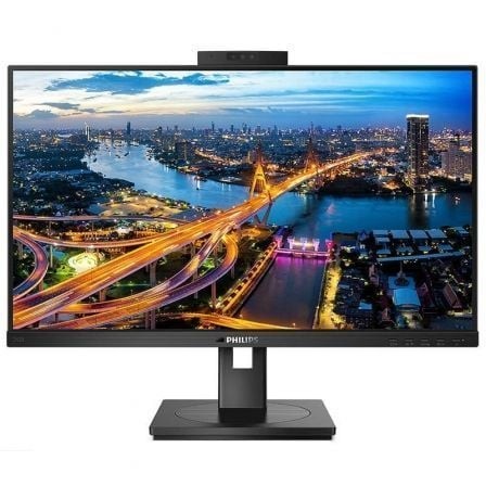 Monitor Profesional Philips 242B1H 23.8", Full HD, Webcam, Multimedia, Regulable en altura, Negro