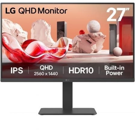 Monitor Profesional LG 27BA45QB-B 27", QHD, Multimedia, Regulable en altura, Negro