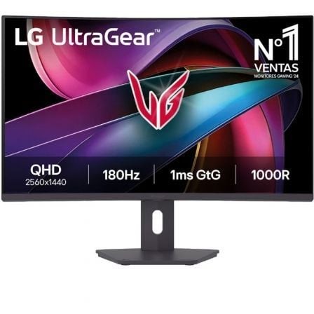 Monitor Gaming Curvo LG UltraGear 32G600A-B 31.5", QHD, 1ms, 180Hz, VA, Regulable en altura, Negro
