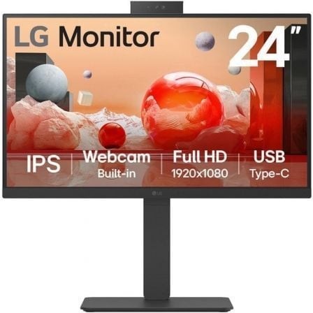 Monitor Profesional LG 24BA850-B 23.8", Full HD, Webcam, Multimedia, Negro