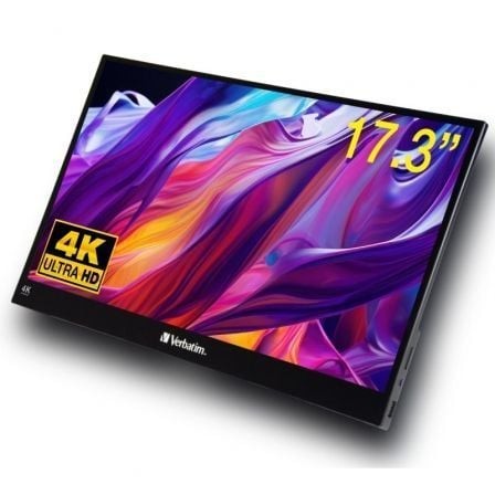 Monitor Portátil Táctil Verbatim PMT-17-4K 17.3", 4K, Multimedia, Negro