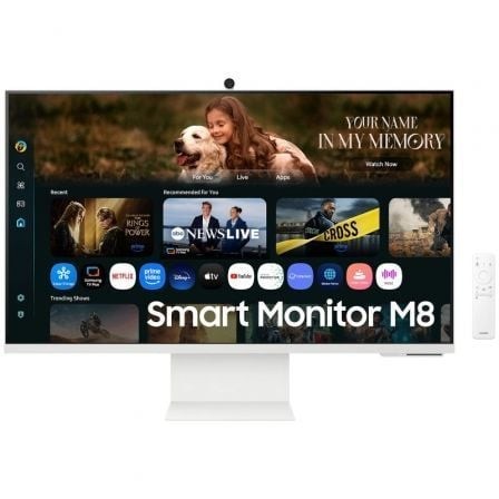 Smart Monitor Samsung M8 M80F S32FM801UU 32", 4K, Multimedia, Regulable en altura, Smart TV, Webcam, Blanco