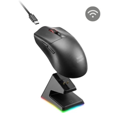 Ratón Gaming Mars Gaming MMW-Elite, Batería Recargable, Hasta 20000 DPI