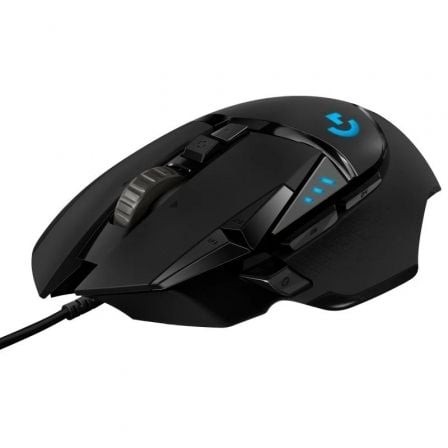 Ratón Gaming Logitech G502 Hero, Hasta 25600 DPI, Negro