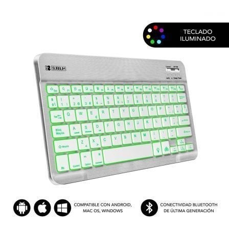 Teclado Compacto Inalámbrico Subblim Smart Backlit, Plata