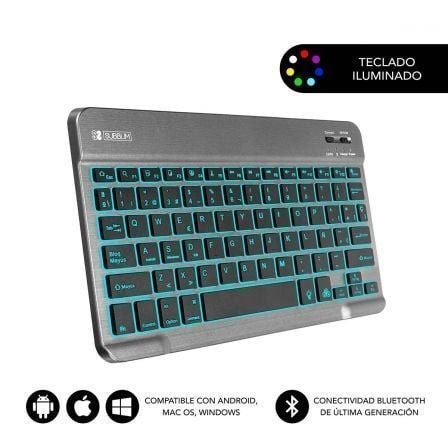 Teclado Compacto Inalámbrico Subblim Smart Backlit, Gris