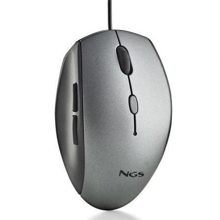 Ratón Ergonómico NGS Moth Gray, Hasta 1600 DPI, Gris