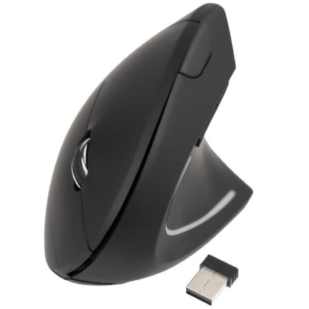 Ratón Vertical Inalámbrico TooQ TQMWG-1104-B, Hasta 3200 DPI