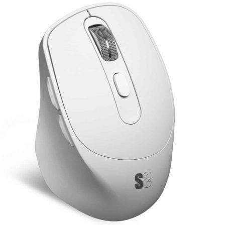 Ratón Ergonómico Inalámbrico Subblim Comfort Ergo Dual Battery, Batería recargable, Hasta 2400 DPI, Blanco