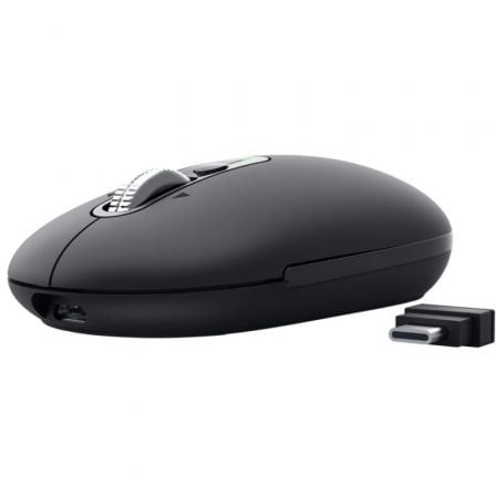 Ratón Inalámbrico Trust Seron 26018, Batería recargable, Hasta 3200 DPI, Negro