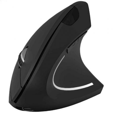 Ratón Vertical Inalámbrico Subblim Glide Vertical Ergo Dual Battery, Batería Recargable, Hasta 1600 DPI, Negro