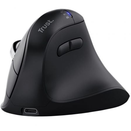 Ratón Vertical Inalámbrico Trust Vyran 26107, Batería recargable, Hasta 3200 DPI