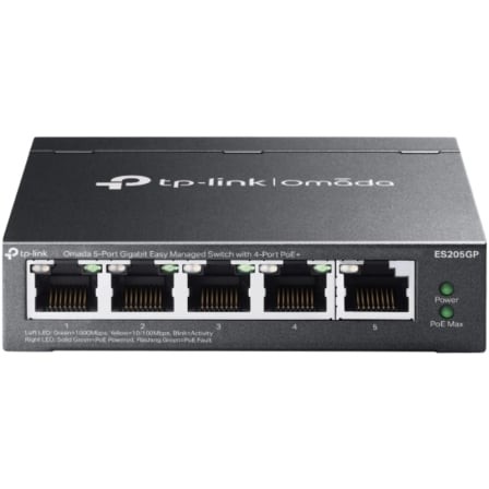 Switch TP-Link Omada ES205GP 5 puertos, RJ-45 10/100/1000, PoE+