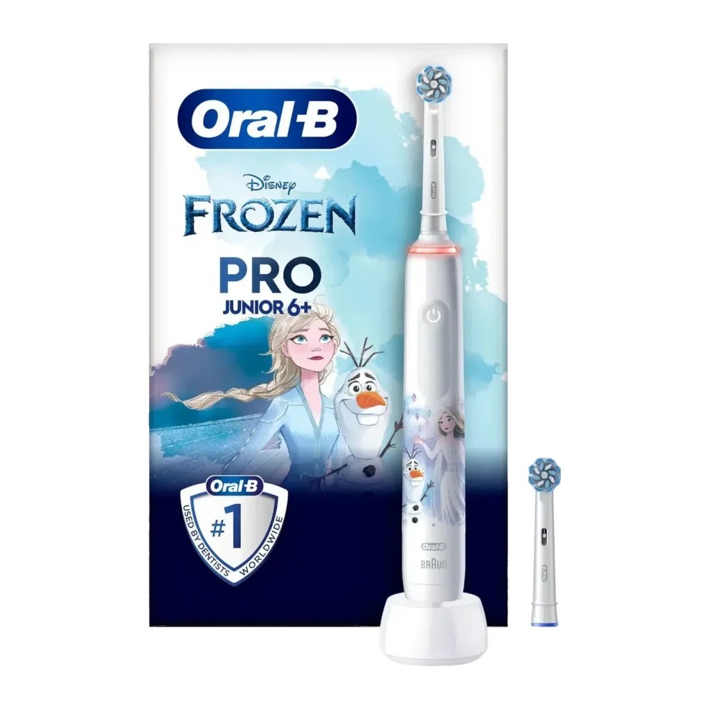 Cepillo de dientes eléctrico Oral-B Pro Junior 6+ Frozen Sónico giratorio Recargable Blanco
