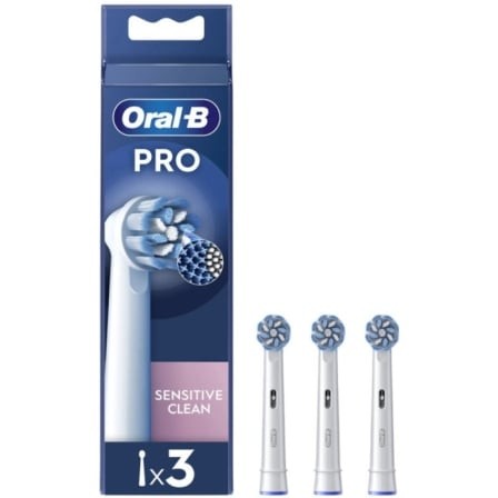 Cabezal de Recambio Braun para cepillo Braun Oral-B Sensitive Clean, Pack 3 uds