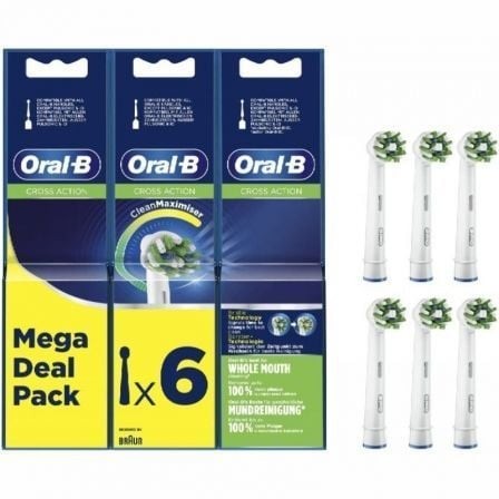 Cabezal de Recambio para cepillo Oral-B Pro Cross Action, Pack 6 uds