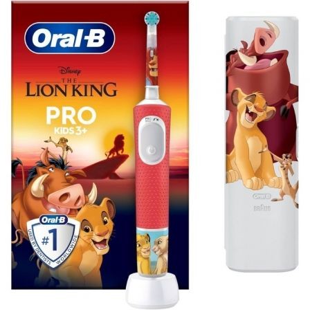 Cepillo de dientes eléctrico Oral-B Pro Kids 3 Rey León, Incluye 1 Recambio y Funda