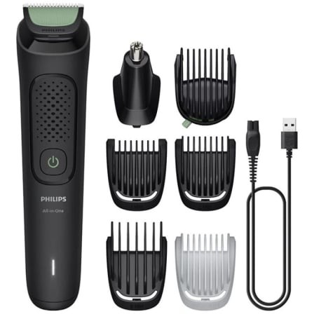 Recortadora Philips All in One 3000 Series MG3935/15, con batería, 6 Accesorios