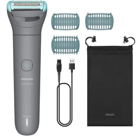 Cortabarbas Philips Body Groomer BG3485/15, con batería, 3 Accesorios