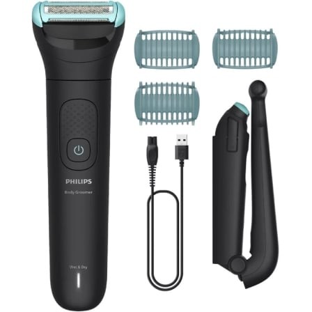 Cortabarbas Philips Beardtrimmer series 5000 BG5475/15, con batería, 4 Accesorios