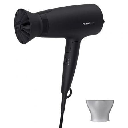 Secador Philips 3000 series BHD308/10, 1600W, negro, 2 Accesorios