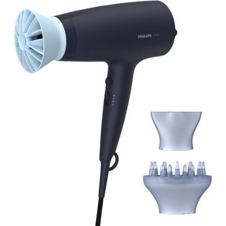 Secador Philips 3000 series BHD360, 2100W, iónico, azul, 3 Accesorios