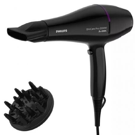 Secador Philips Drycare Pro BHD274, 2200W, negro y violeta