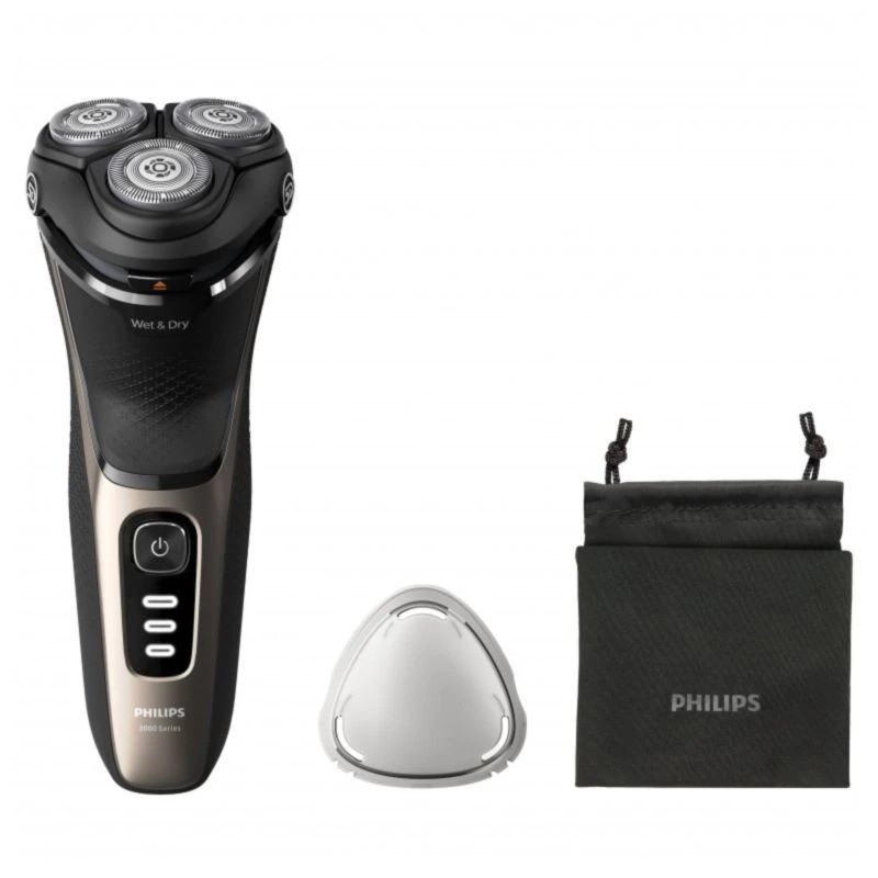 Afeitadora eléctrica Philips Shaver 3000 Series S3242/12 Negro/Oro seco y mojado 60 min