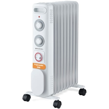 Radiador de aceite Grunkel RD-2500S, 3 potencias, 2500W, 11 elementos caloríficos